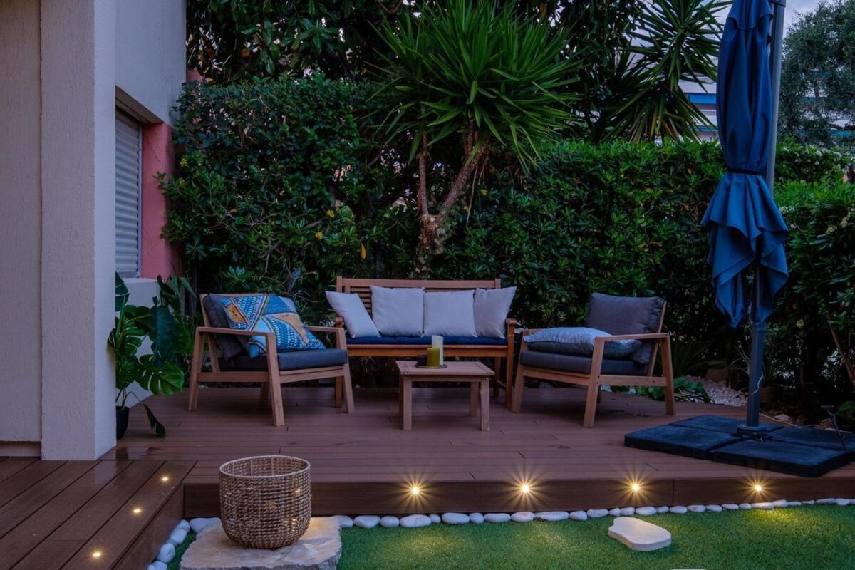 Apartament Le Riviera ~ Jardin ~ Parking ~ Climatisation Cagnes-sur-Mer Zewnętrze zdjęcie